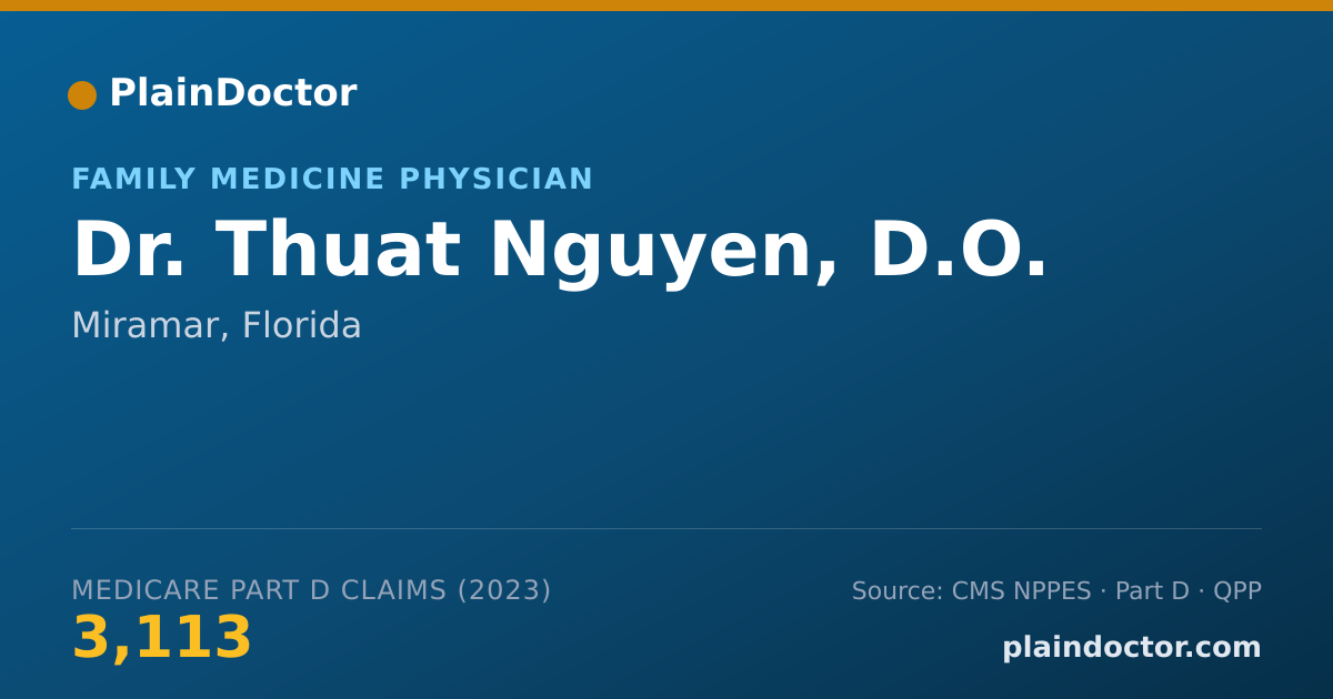 Shareable card for Thuat Nguyen, D.O. - Family Medicine Physician, Miramar, FL