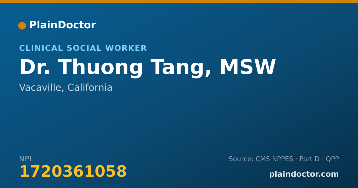 Shareable card for Thuong Tang, MSW - Clinical Social Worker, Vacaville, CA