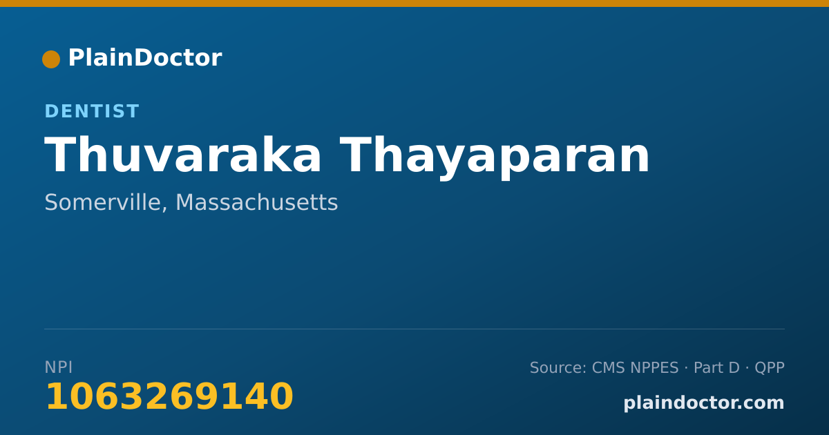 Shareable card for Thuvaraka Thayaparan - Dentist, Somerville, MA