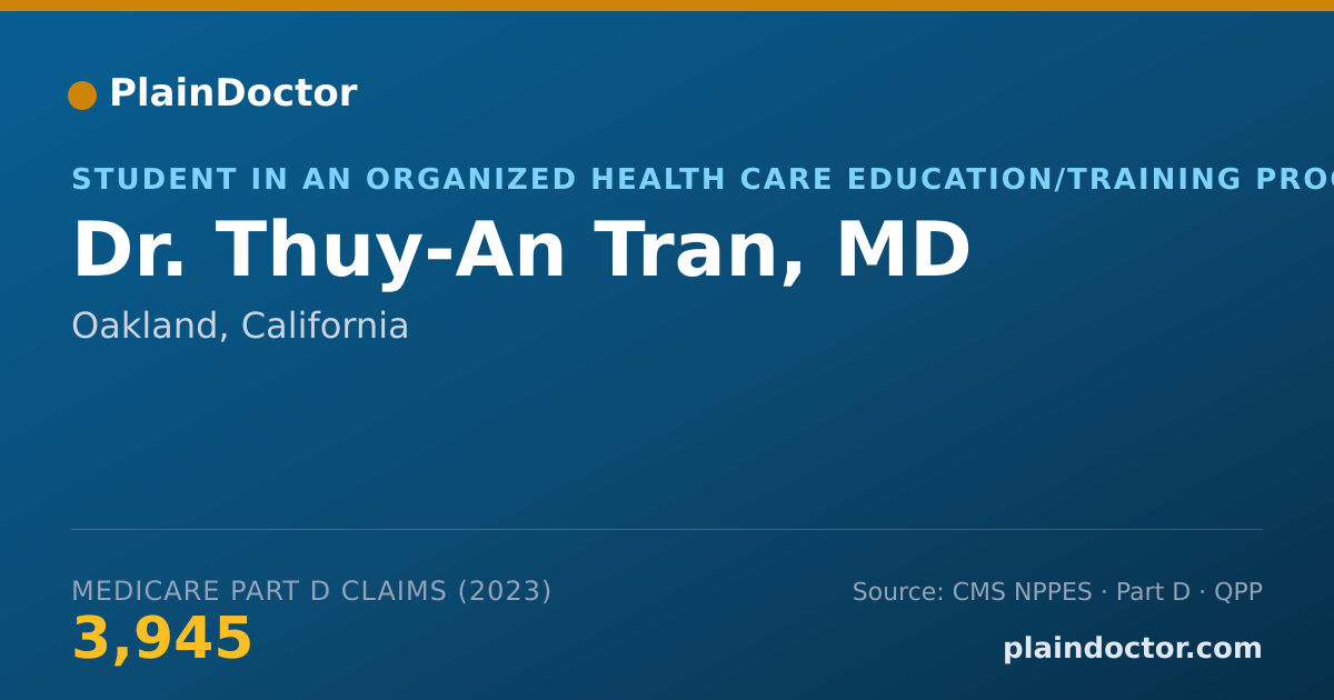 Shareable card for Thuy-An Tran, MD - Student in an Organized Health Care Education/Training Program, Oakland, CA