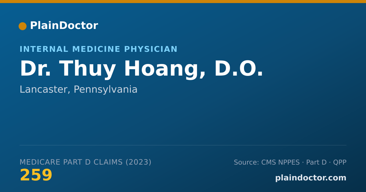 Shareable card for Thuy Hoang, D.O. - Internal Medicine Physician, Lancaster, PA
