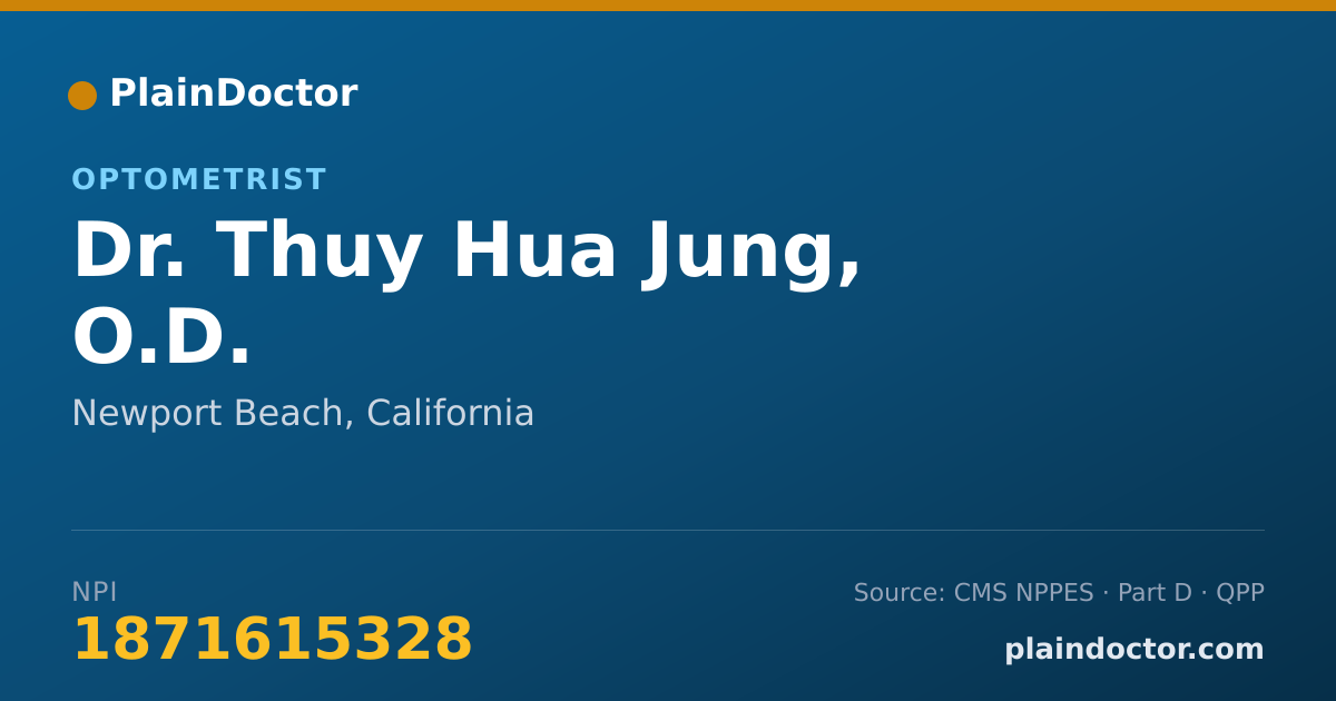 Shareable card for Thuy Hua Jung, O.D. - Optometrist, Newport Beach, CA