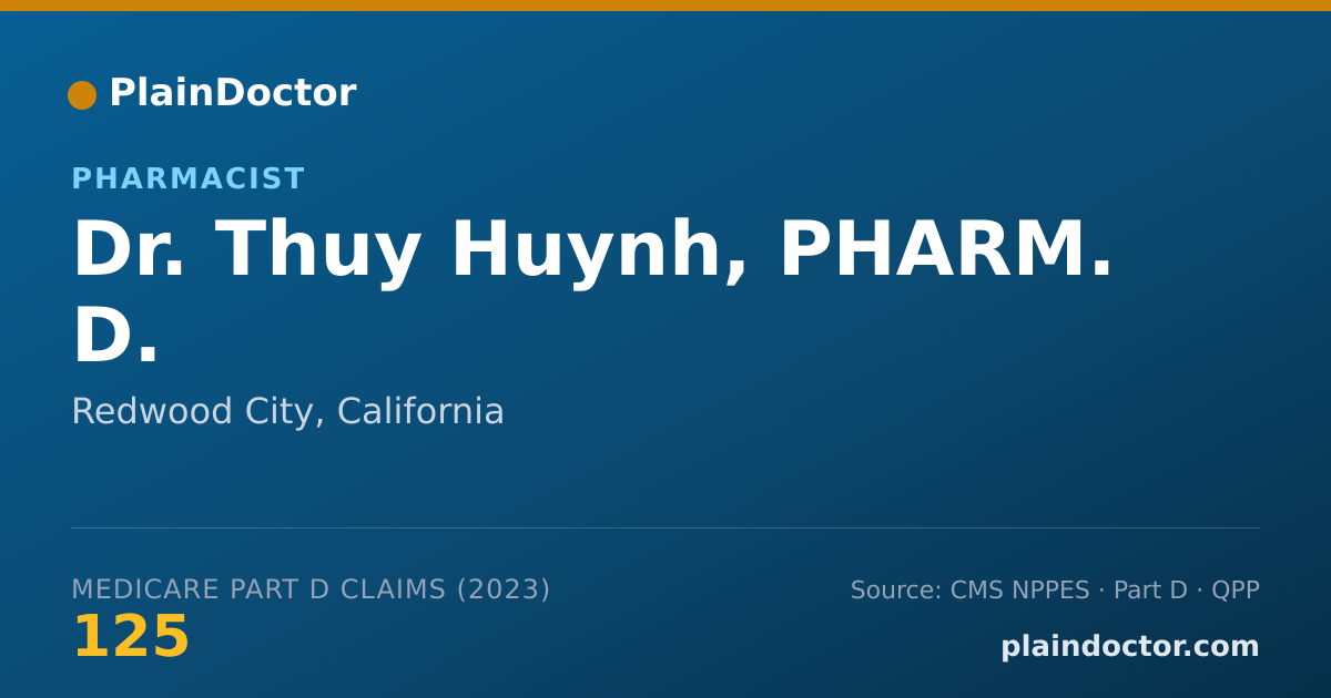 Shareable card for Thuy Huynh, PHARM. D. - Pharmacist, Redwood City, CA