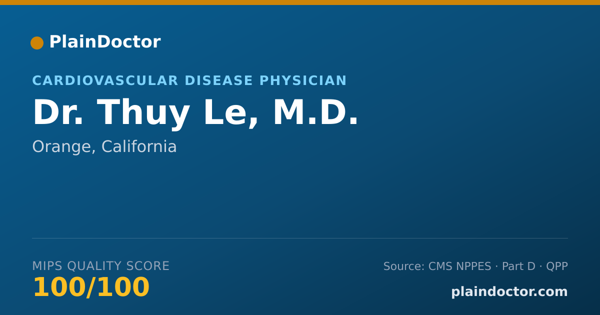 Shareable card for Thuy Le, M.D. - Cardiovascular Disease Physician, Orange, CA
