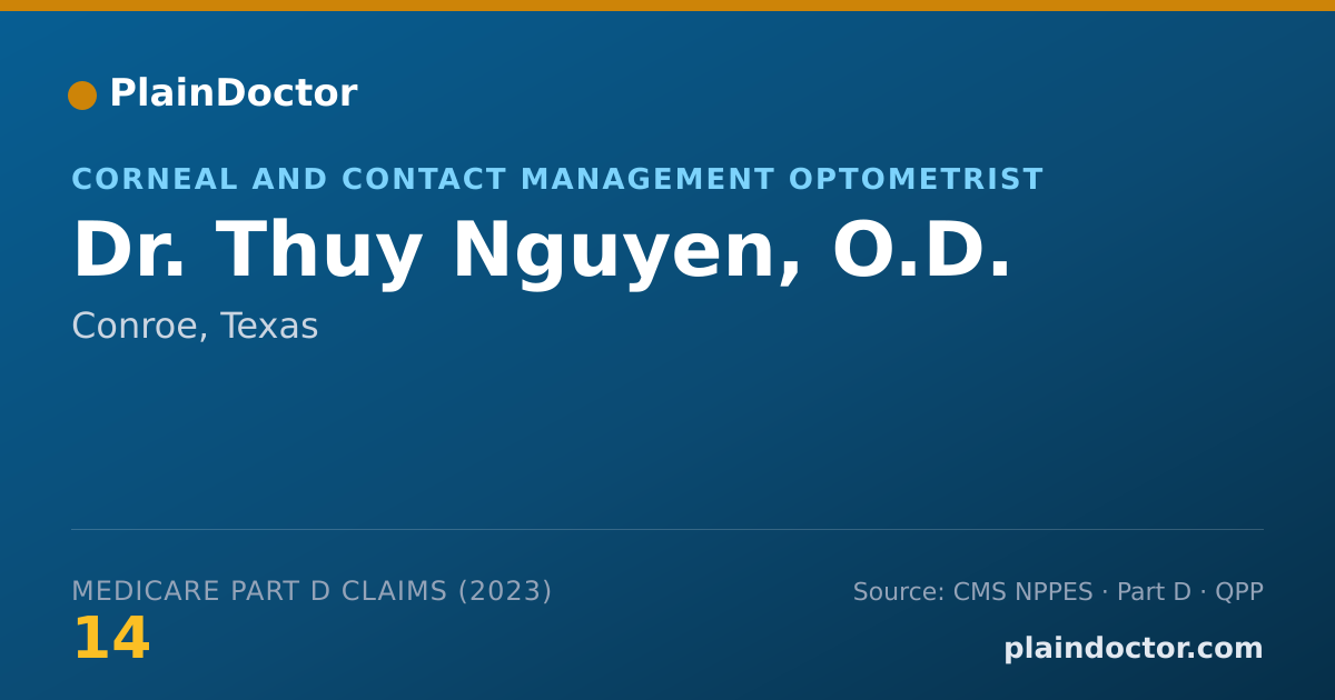 Shareable card for Thuy Nguyen, O.D. - Corneal and Contact Management Optometrist, Conroe, TX