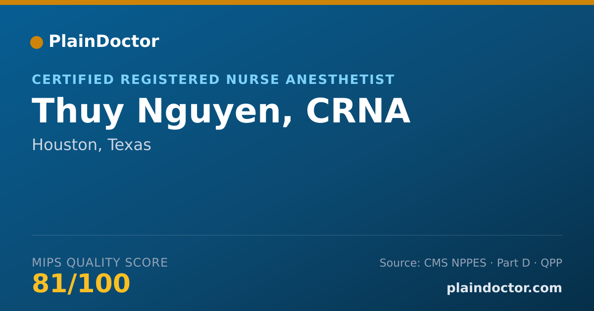 Shareable card for Thuy Nguyen, CRNA - Certified Registered Nurse Anesthetist, Houston, TX