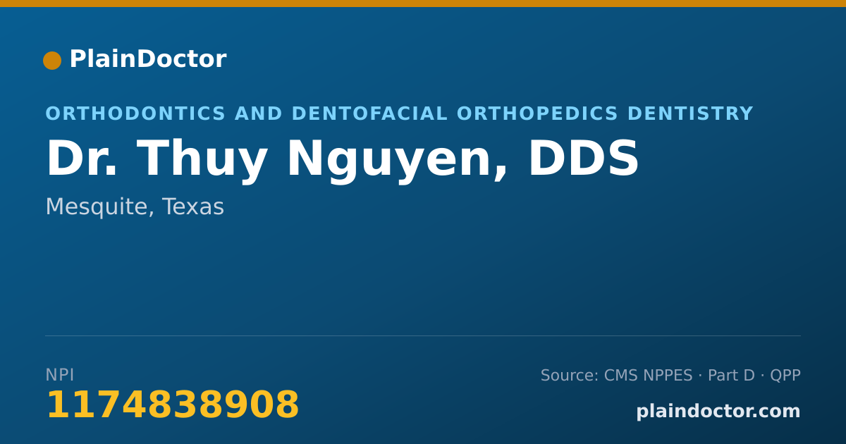 Shareable card for Thuy Nguyen, DDS - Orthodontics and Dentofacial Orthopedics Dentistry, Mesquite, TX