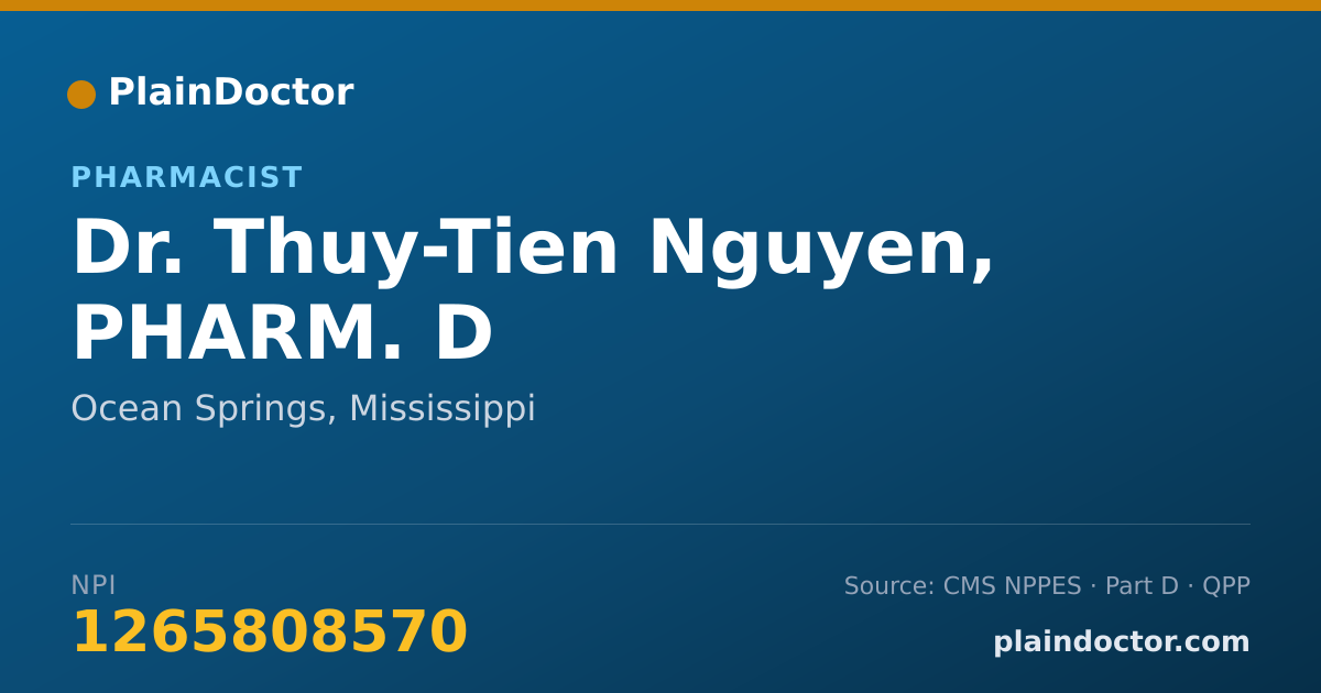 Shareable card for Thuy-Tien Nguyen, PHARM. D - Pharmacist, Ocean Springs, MS