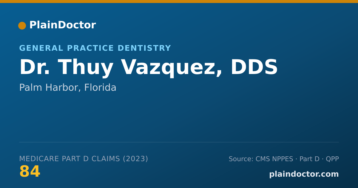 Shareable card for Thuy Vazquez, DDS - General Practice Dentistry, Palm Harbor, FL