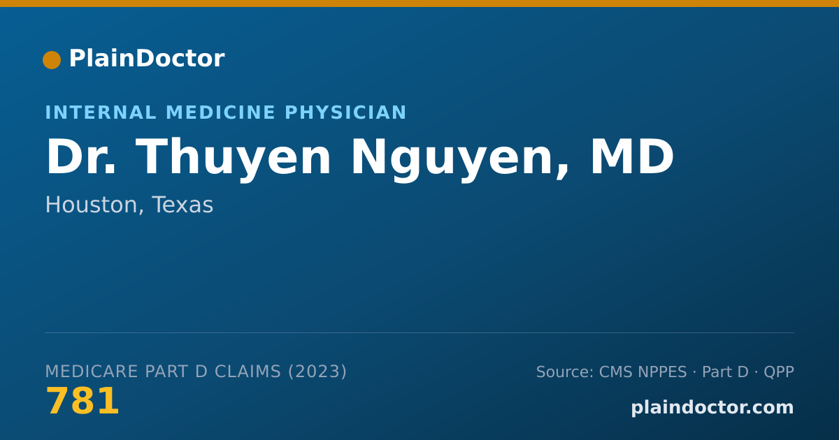 Shareable card for Thuyen Nguyen, MD - Internal Medicine Physician, Houston, TX