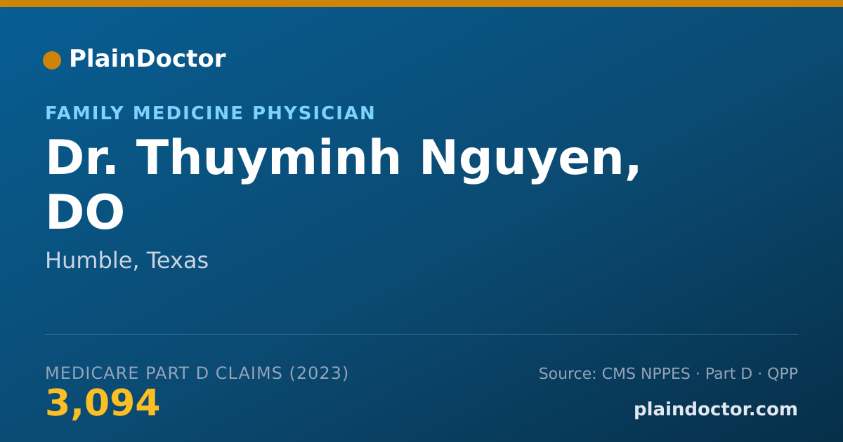 Shareable card for Thuyminh Nguyen, DO - Family Medicine Physician, Humble, TX
