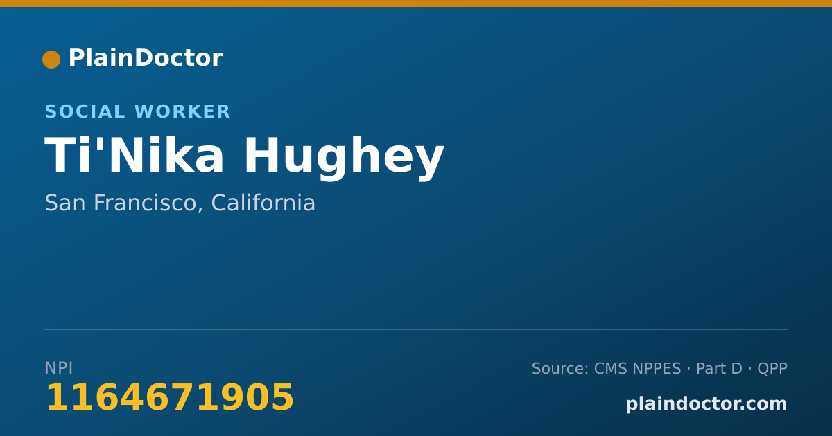 Shareable card for Ti'Nika Hughey - Social Worker, San Francisco, CA