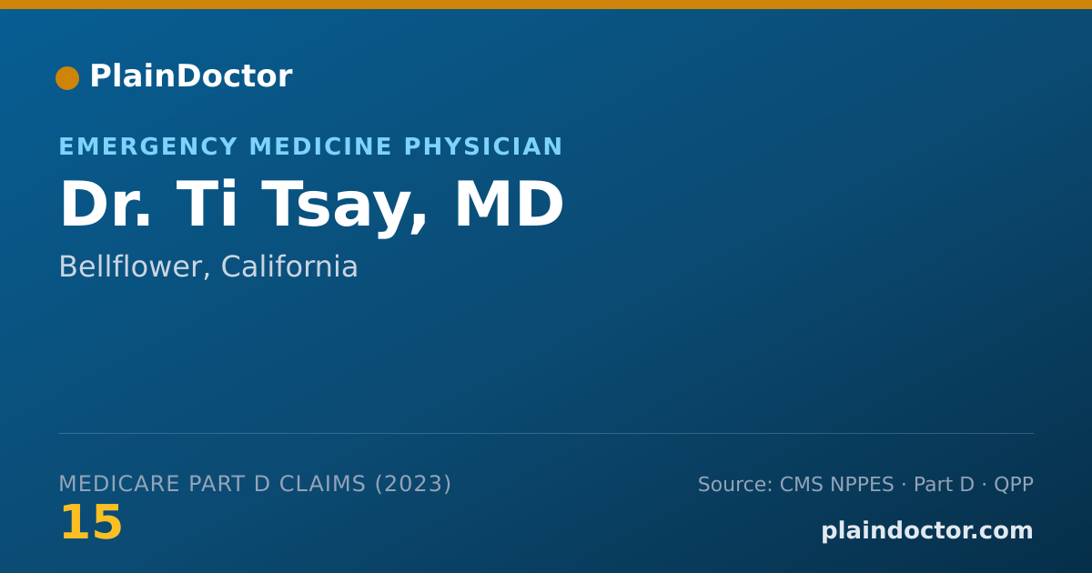 Shareable card for Ti Tsay, MD - Emergency Medicine Physician, Bellflower, CA