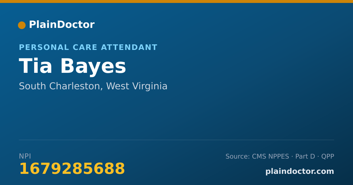 Shareable card for Tia Bayes - Personal Care Attendant, South Charleston, WV