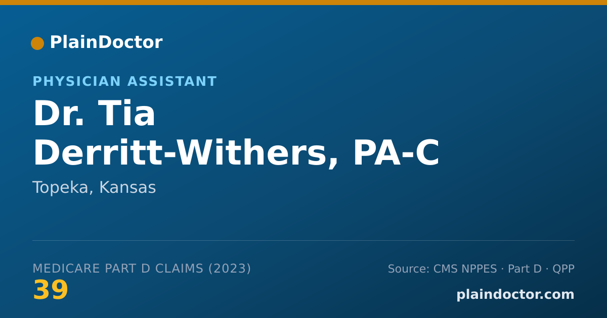 Shareable card for Tia Derritt-Withers, PA-C - Physician Assistant, Topeka, KS