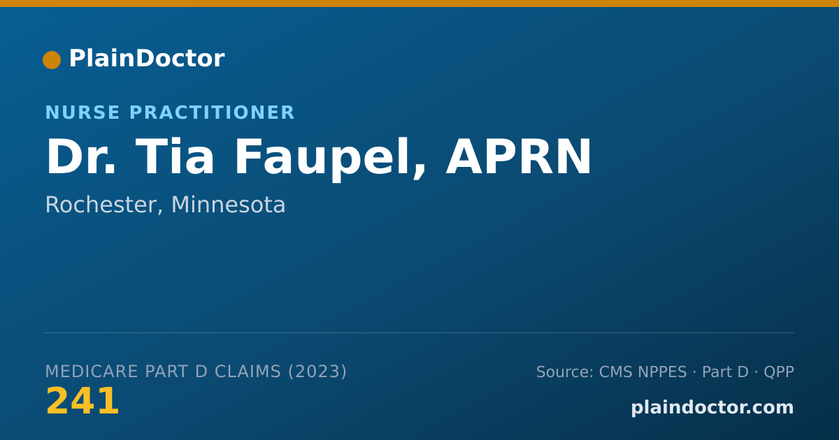 Shareable card for Tia Faupel, APRN - Nurse Practitioner, Rochester, MN