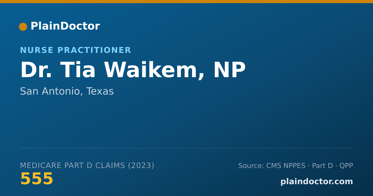 Shareable card for Tia Waikem, NP - Nurse Practitioner, San Antonio, TX