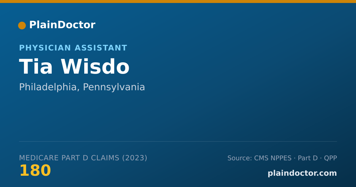 Shareable card for Tia Wisdo - Physician Assistant, Philadelphia, PA