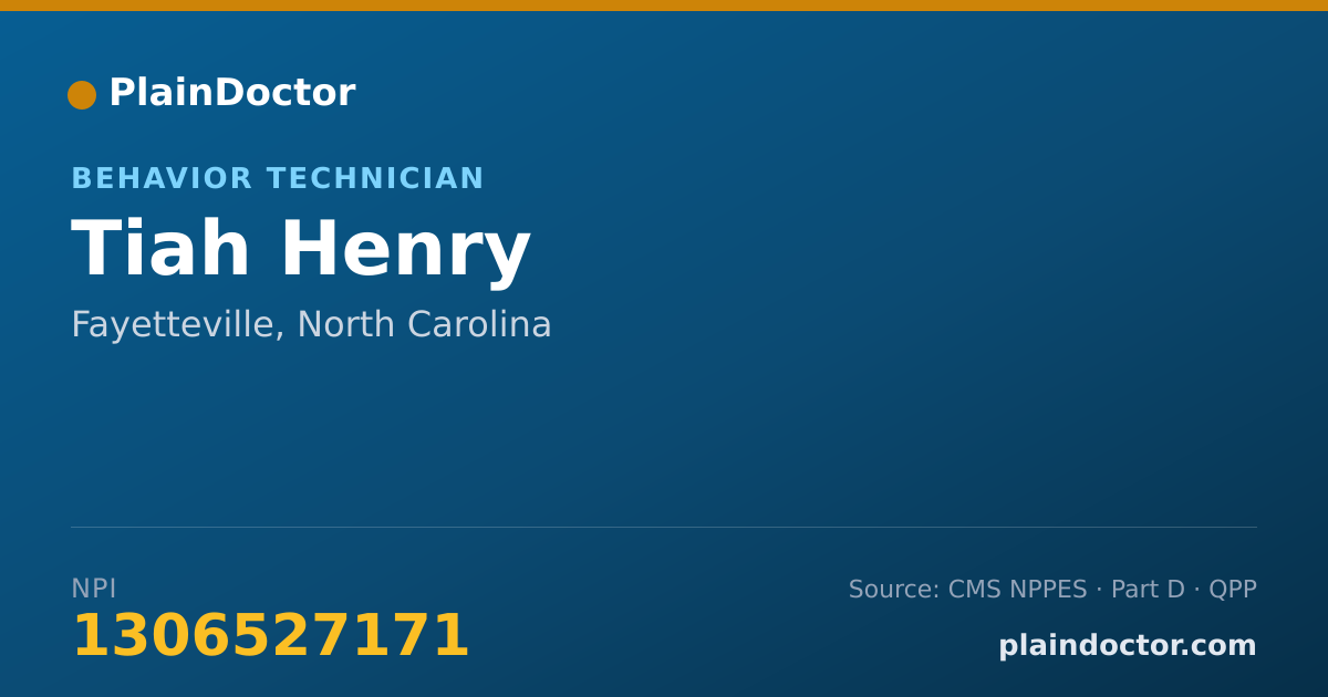 Shareable card for Tiah Henry - Behavior Technician, Fayetteville, NC