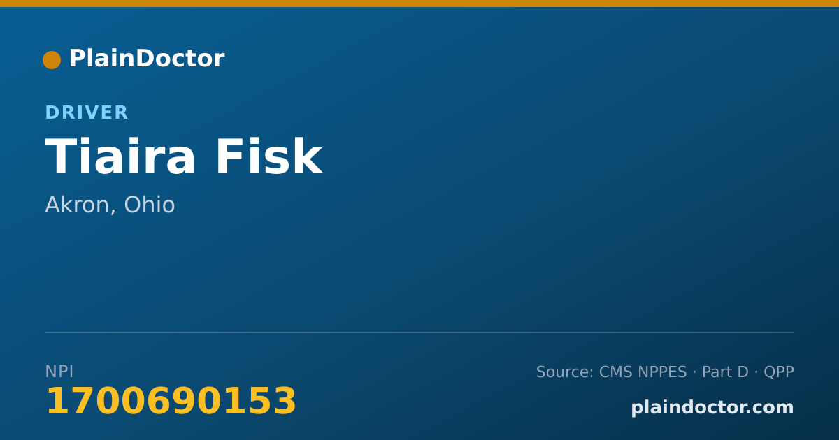 Shareable card for Tiaira Fisk - Driver, Akron, OH