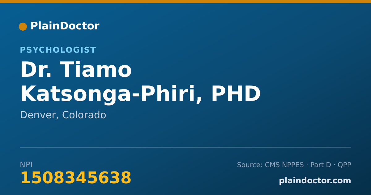 Shareable card for Tiamo Katsonga-Phiri, PHD - Psychologist, Denver, CO