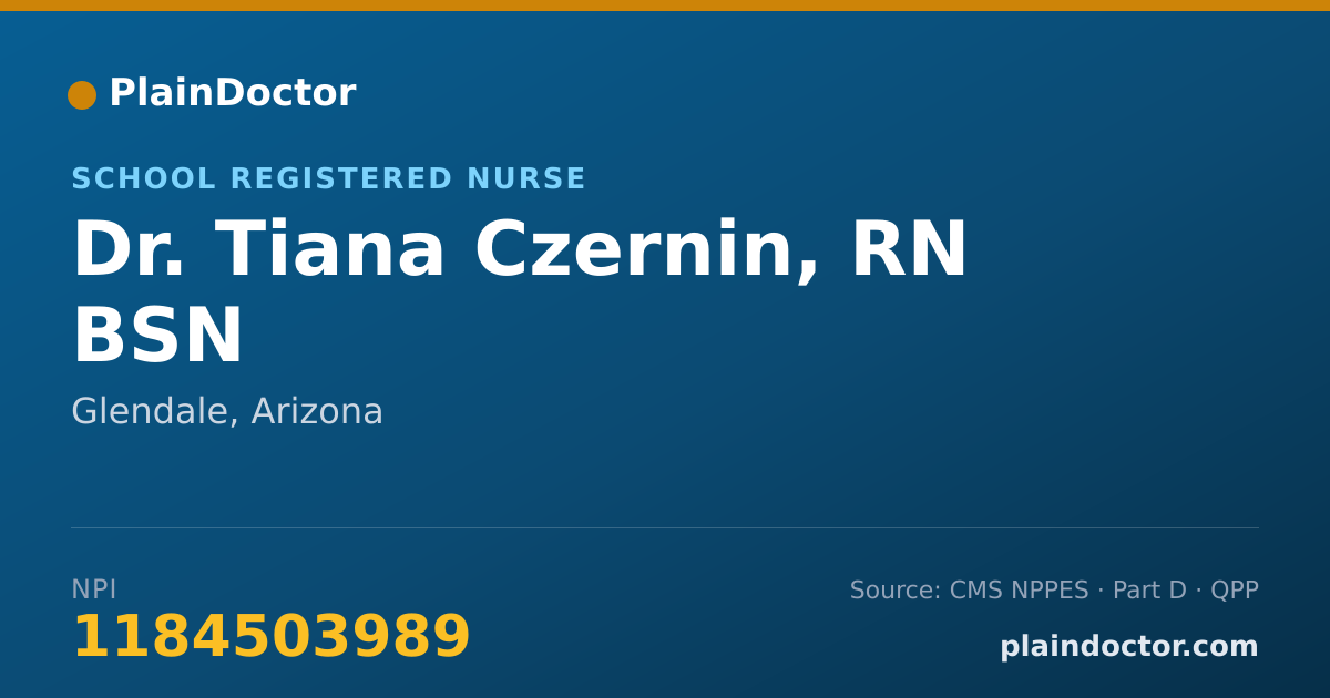 Shareable card for Tiana Czernin, RN BSN - School Registered Nurse, Glendale, AZ