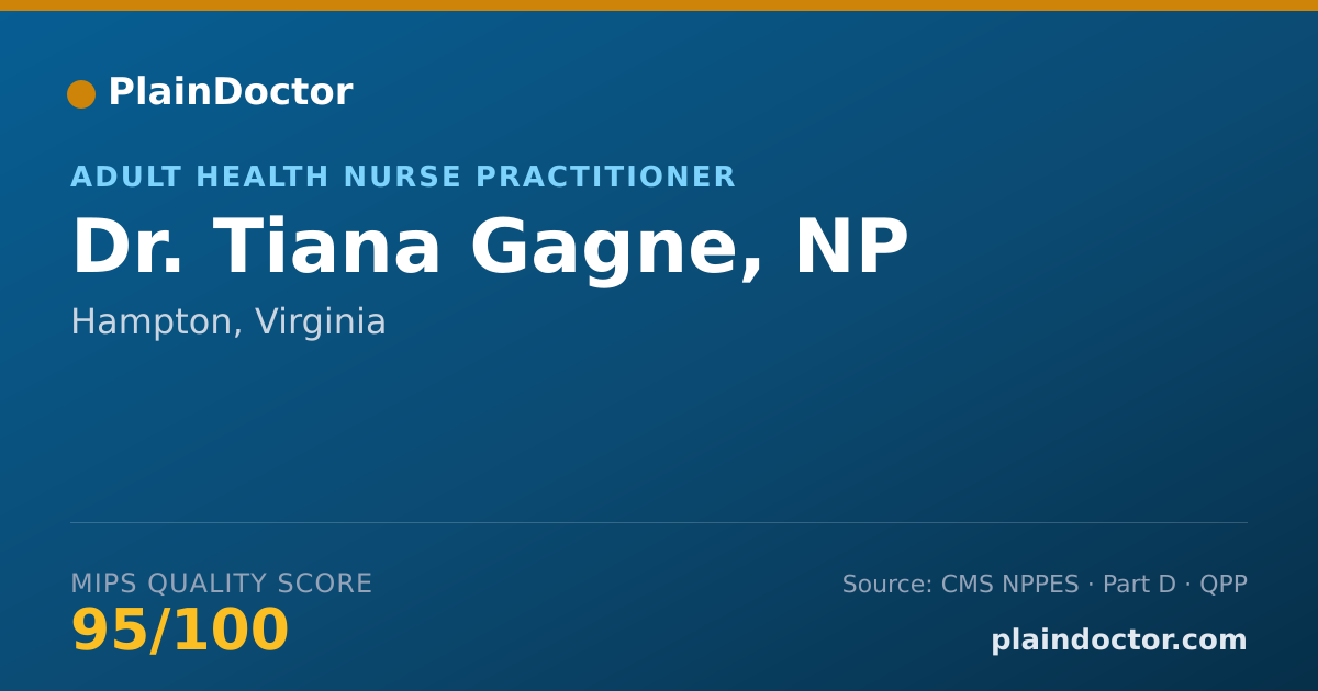 Shareable card for Tiana Gagne, NP - Adult Health Nurse Practitioner, Hampton, VA