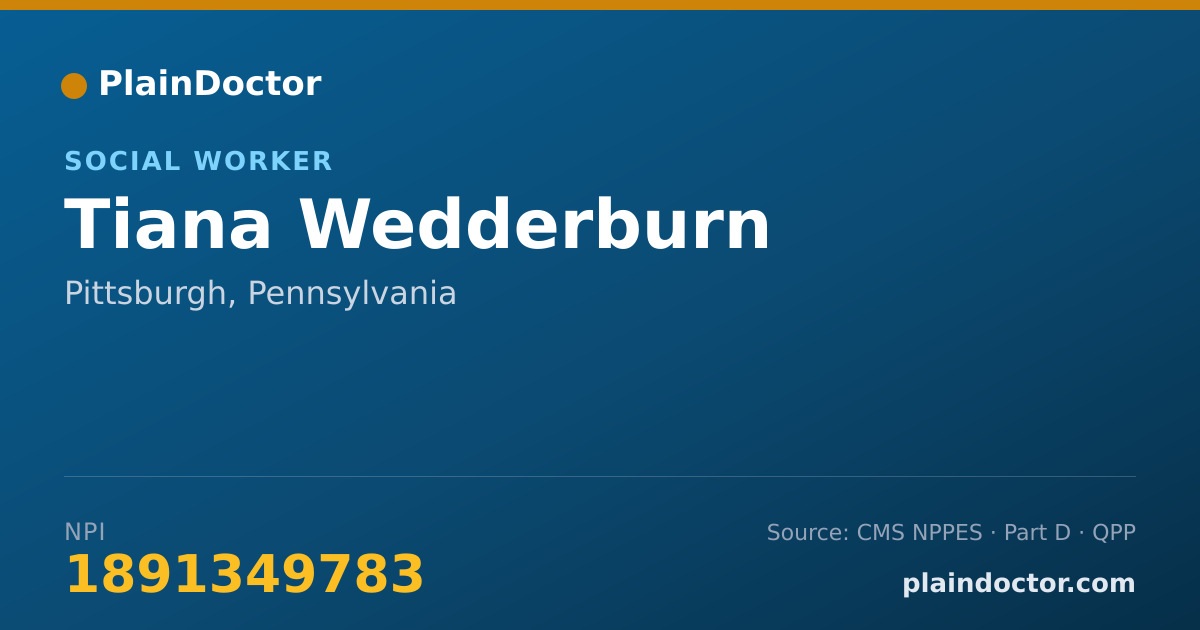 Shareable card for Tiana Wedderburn - Social Worker, Pittsburgh, PA