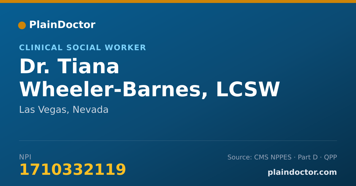 Shareable card for Tiana Wheeler-Barnes, LCSW - Clinical Social Worker, Las Vegas, NV