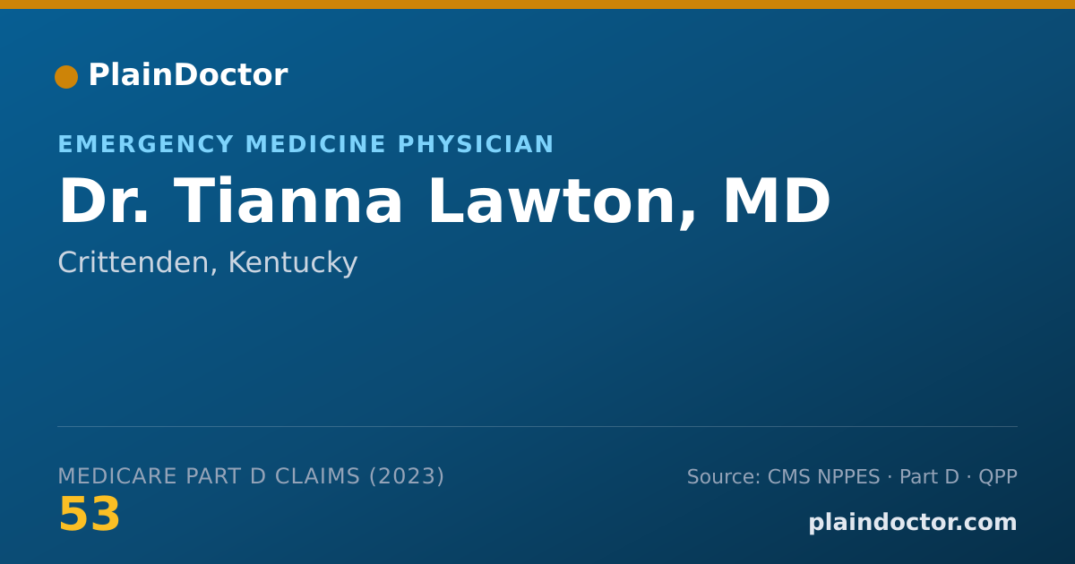 Shareable card for Tianna Lawton, MD - Emergency Medicine Physician, Crittenden, KY