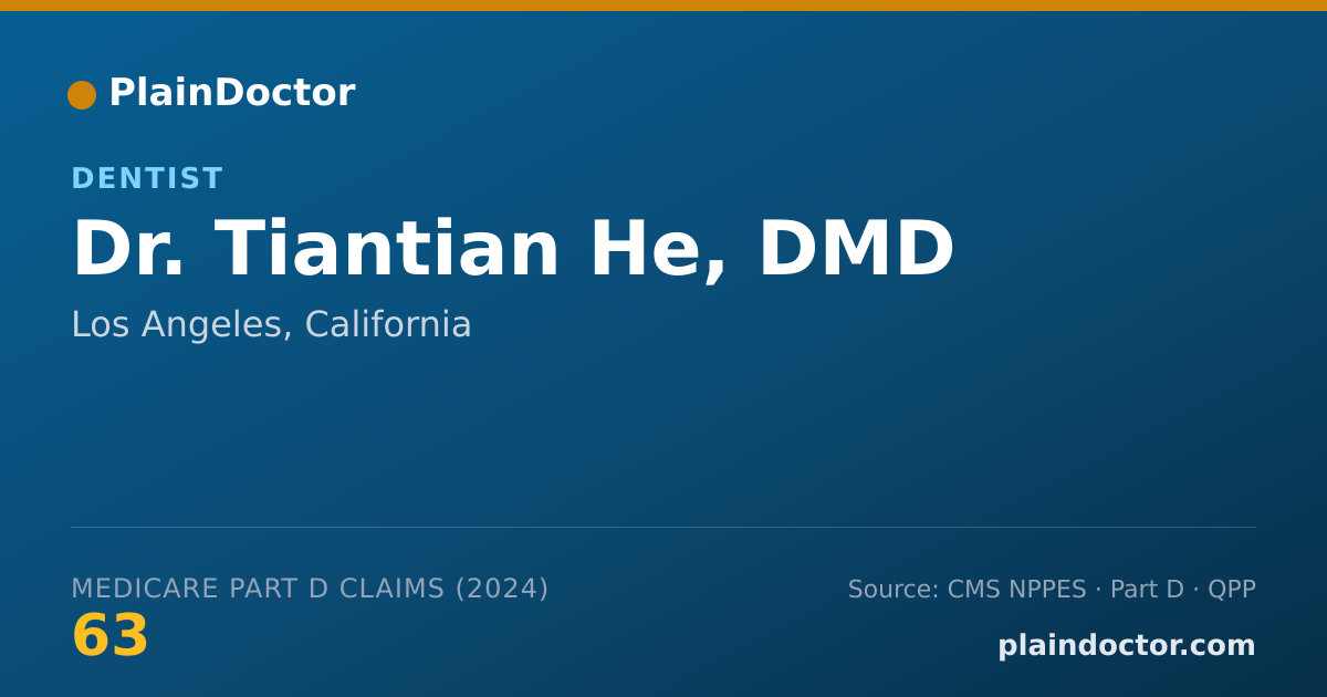 Shareable card for Tiantian He, DMD - Dentist, Los Angeles, CA