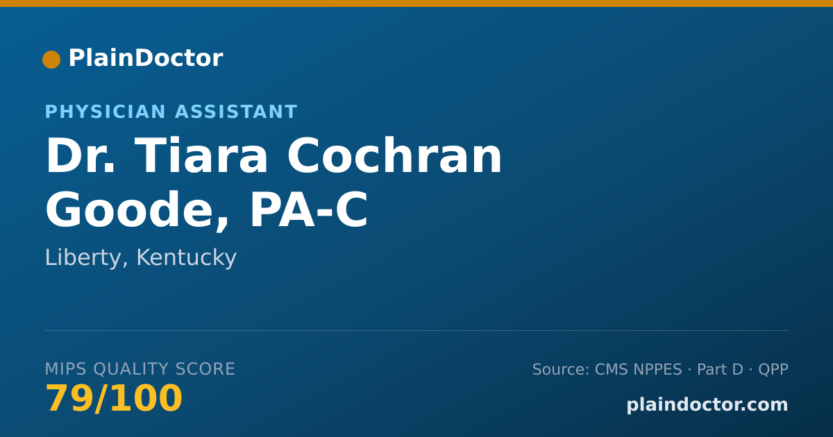 Shareable card for Tiara Cochran Goode, PA-C - Physician Assistant, Liberty, KY