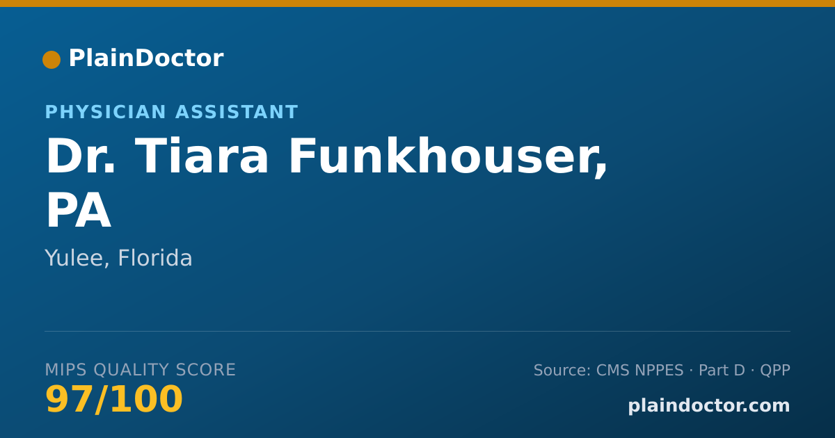 Shareable card for Tiara Funkhouser, PA - Physician Assistant, Yulee, FL