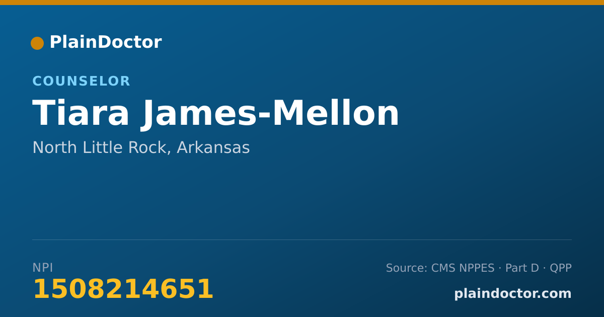 Shareable card for Tiara James-Mellon - Counselor, North Little Rock, AR