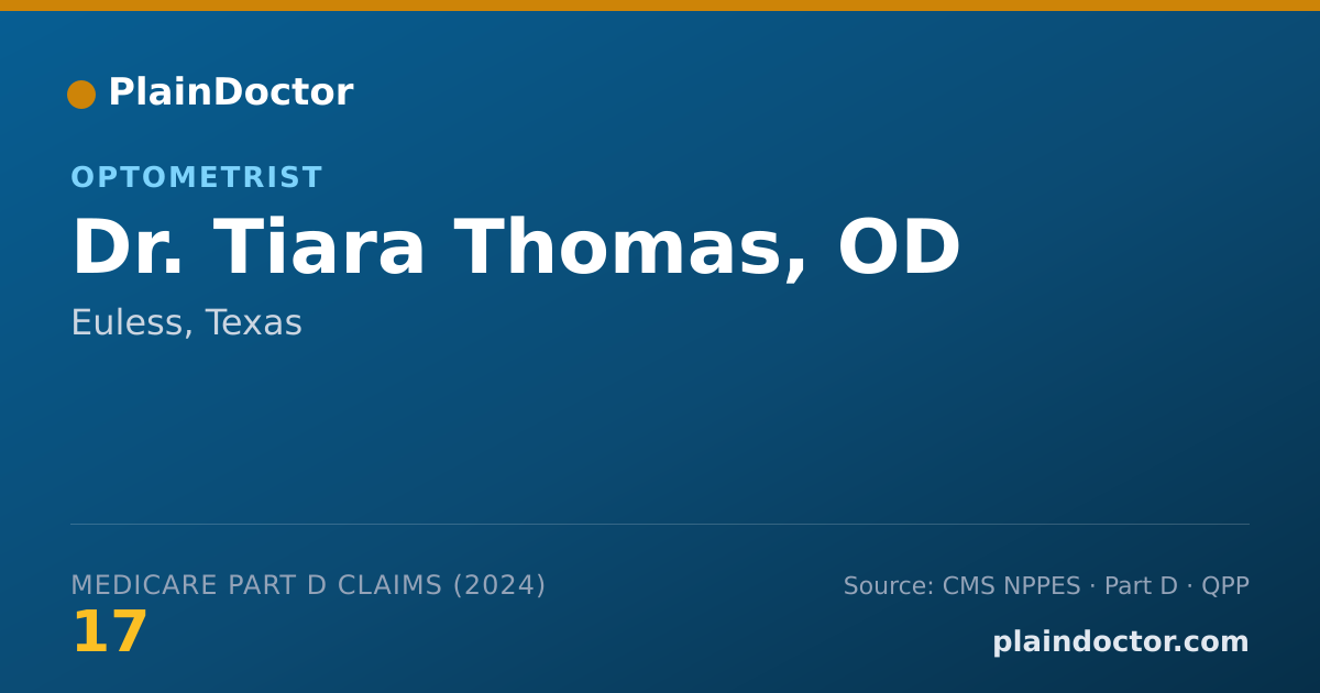 Shareable card for Tiara Thomas, OD - Optometrist, Euless, TX