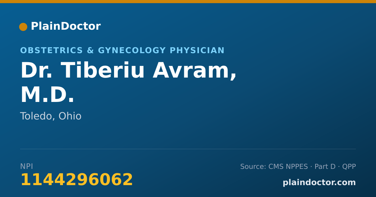 Shareable card for Tiberiu Avram, M.D. - Obstetrics & Gynecology Physician, Toledo, OH