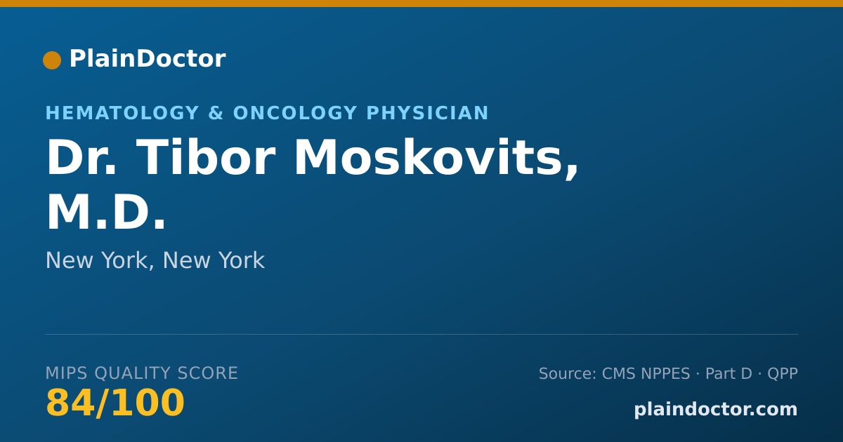 Shareable card for Tibor Moskovits, M.D. - Hematology & Oncology Physician, New York, NY