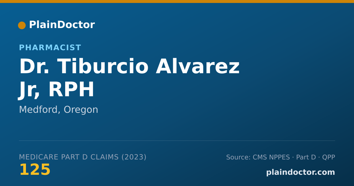 Shareable card for Tiburcio Alvarez Jr, RPH - Pharmacist, Medford, OR