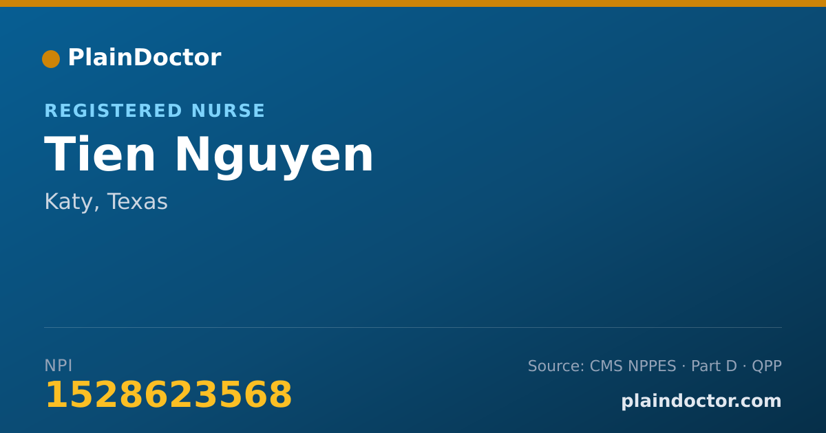 Shareable card for Tien Nguyen - Registered Nurse, Katy, TX