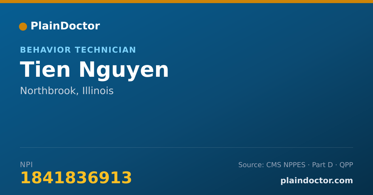 Shareable card for Tien Nguyen - Behavior Technician, Northbrook, IL