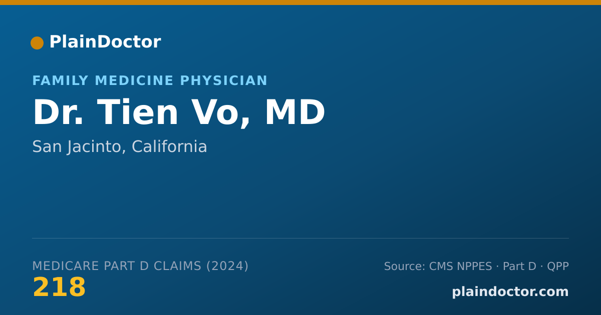 Shareable card for Tien Vo, MD - Family Medicine Physician, San Jacinto, CA
