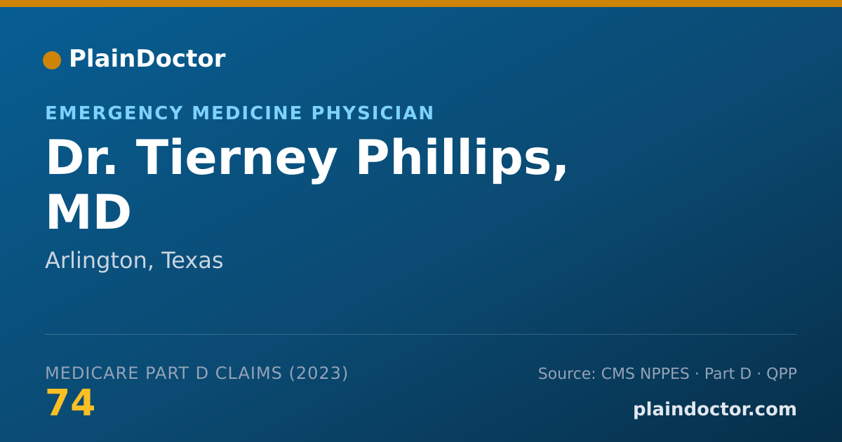 Shareable card for Tierney Phillips, MD - Emergency Medicine Physician, Arlington, TX