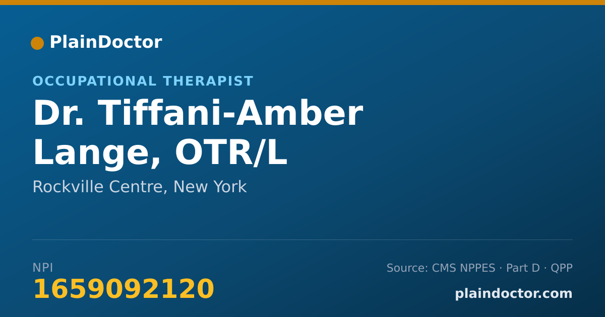 Shareable card for Tiffani-Amber Lange, OTR/L - Occupational Therapist, Rockville Centre, NY