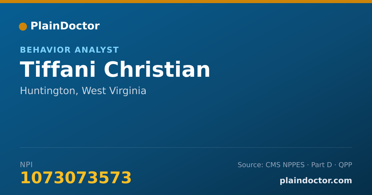 Shareable card for Tiffani Christian - Behavior Analyst, Huntington, WV