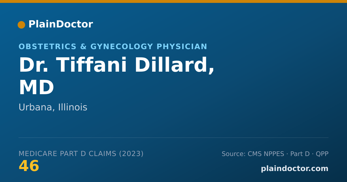 Shareable card for Tiffani Dillard, MD - Obstetrics & Gynecology Physician, Urbana, IL