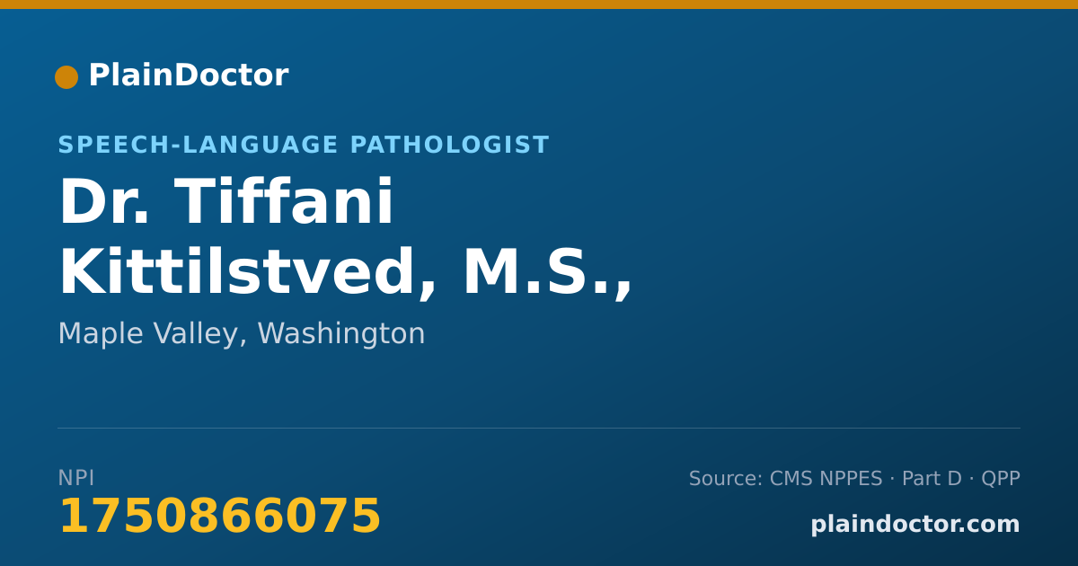 Shareable card for Tiffani Kittilstved, M.S., CCC-SLP - Speech-Language Pathologist, Maple Valley, WA