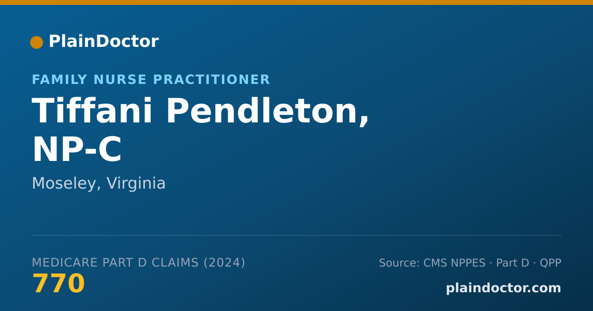 Shareable card for Tiffani Pendleton, NP-C - Family Nurse Practitioner, Moseley, VA