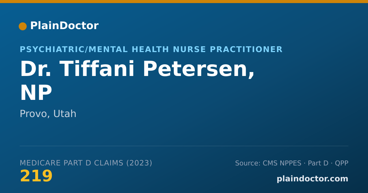 Shareable card for Tiffani Petersen, NP - Psychiatric/Mental Health Nurse Practitioner, Provo, UT
