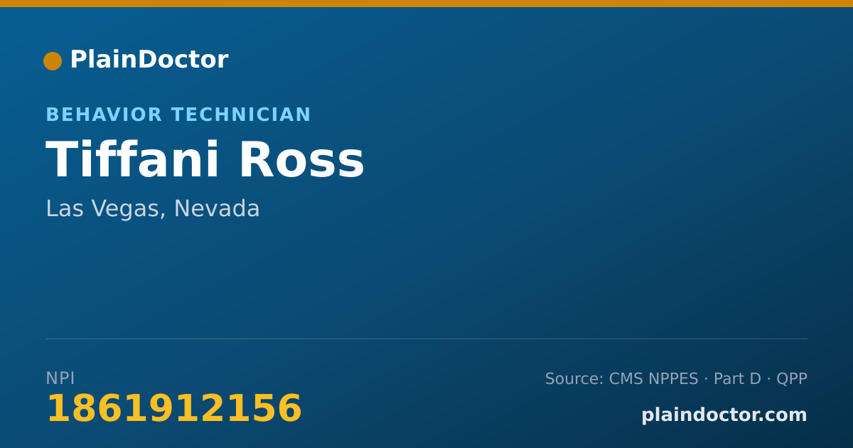 Shareable card for Tiffani Ross - Behavior Technician, Las Vegas, NV