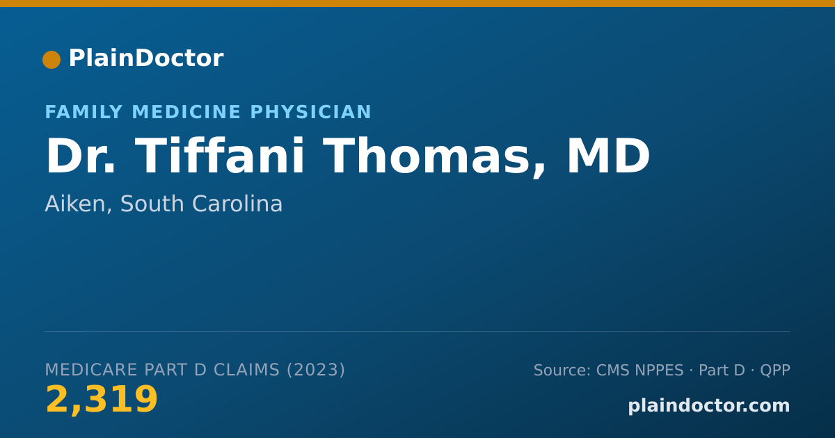 Shareable card for Tiffani Thomas, MD - Family Medicine Physician, Aiken, SC